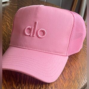 ALO Yoga trucker hat in pink!